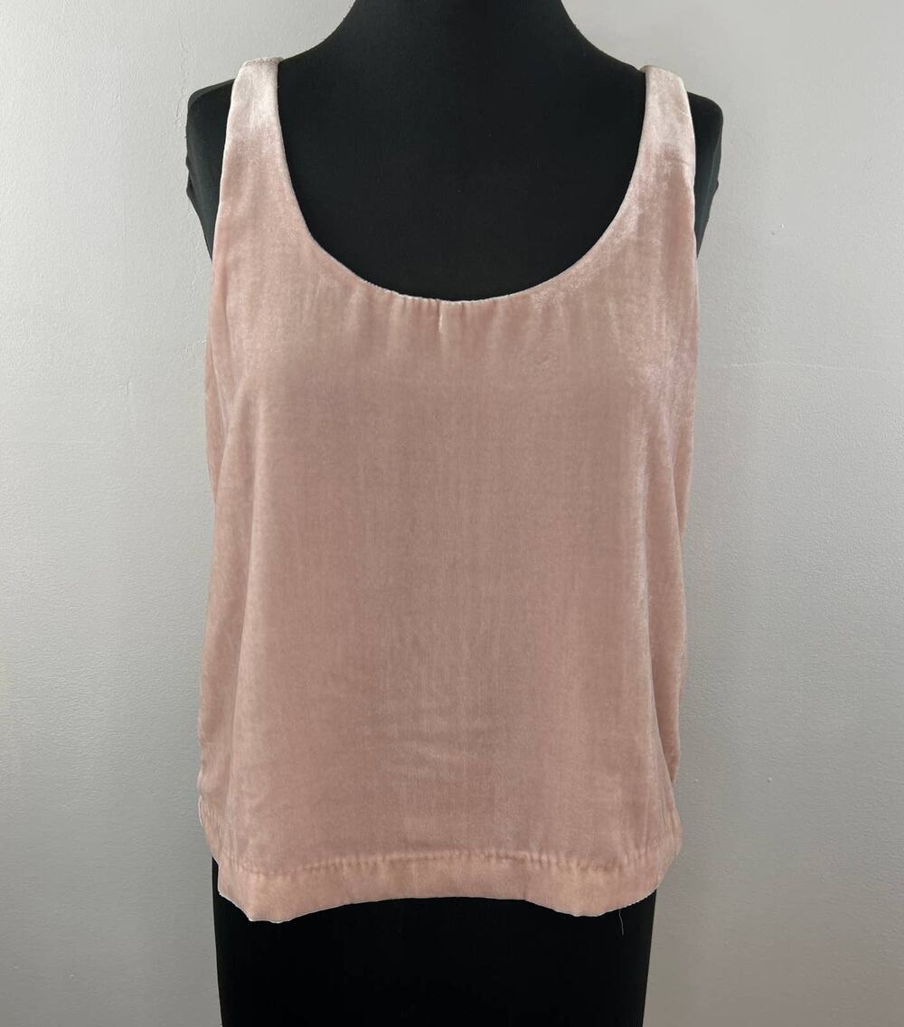 J. Crew Blush Pink Velvet Scoop Neck Tank Top J4925 Sleeveless Luxe Blouse 8